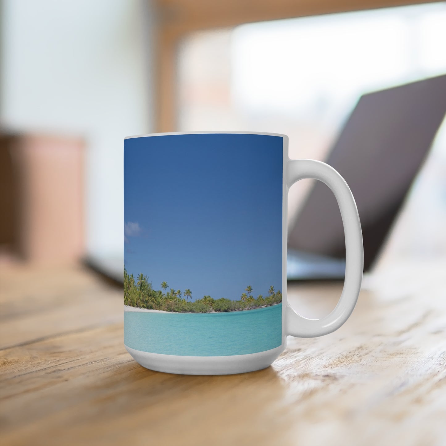 Coffee & Tea Mug with Beach Prints, 15oz