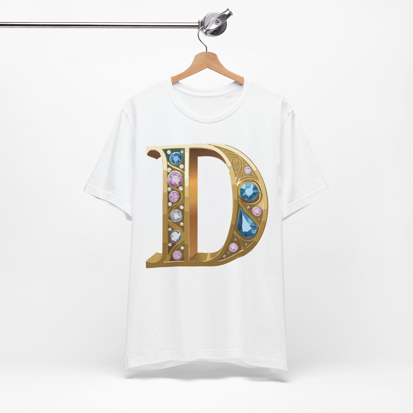 Letter Shirt, Shirt with Letters, Tee Shirt with Gold Letter, Shirt with Antique Letters