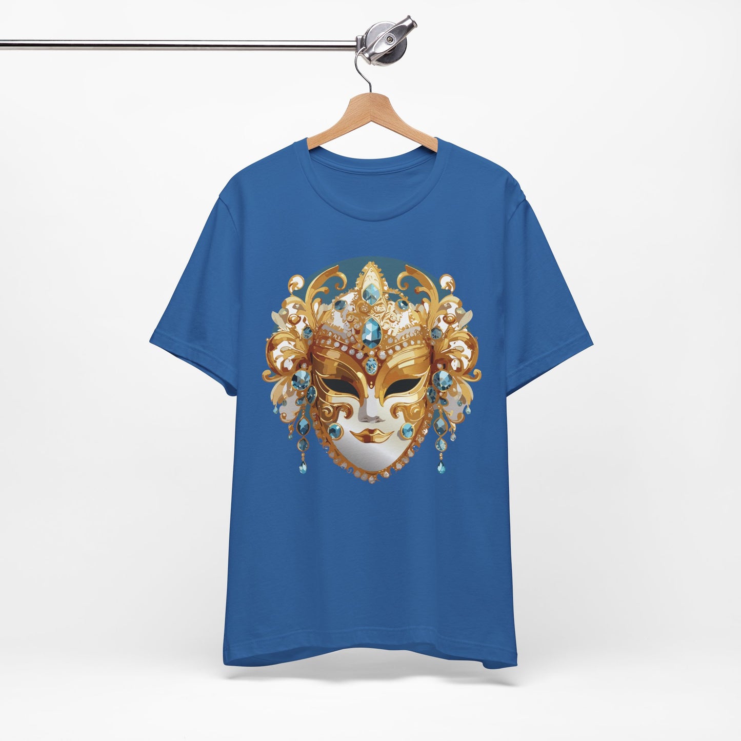 Mask Shirt, Shirt with Mask, Tee Shirt with Gold Face