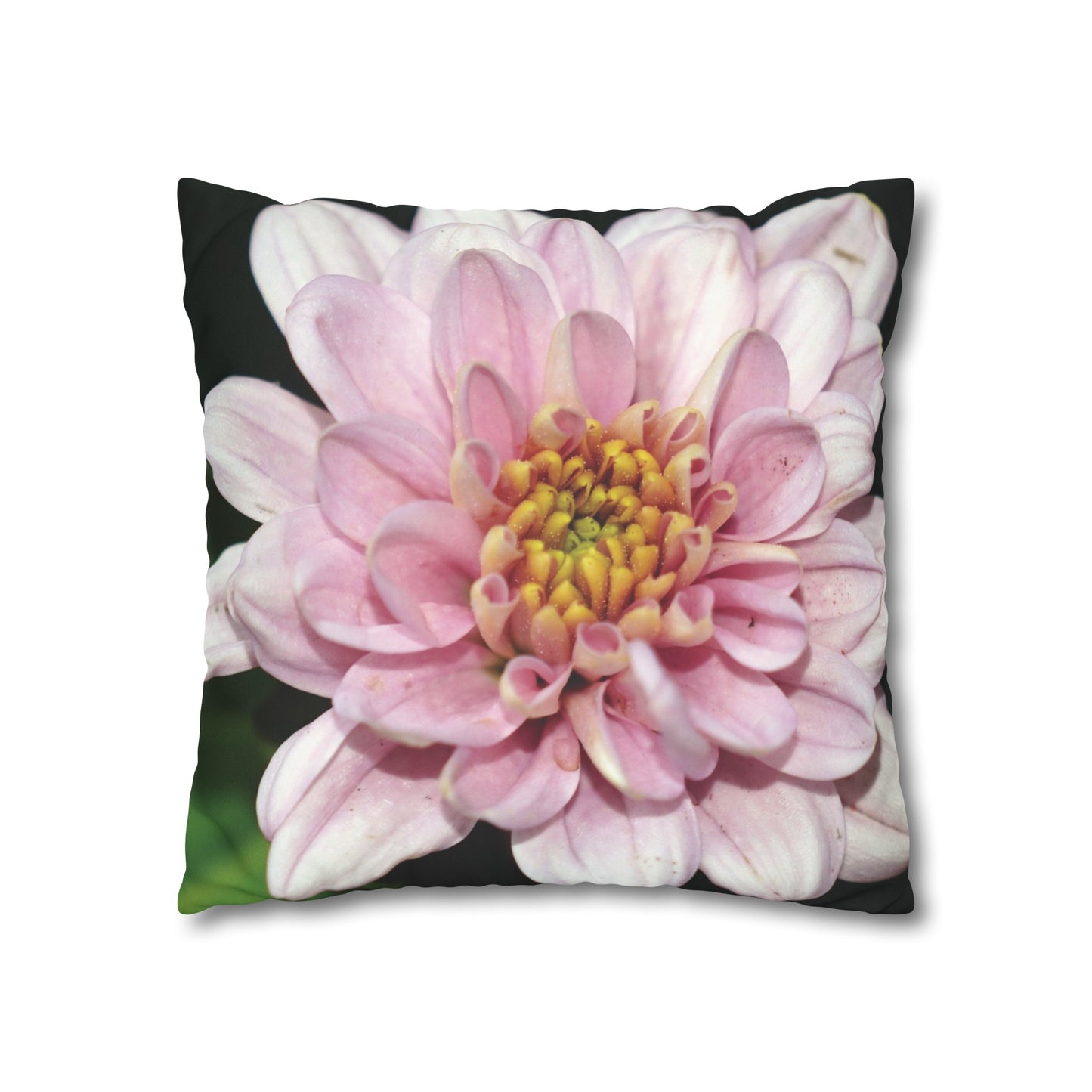 Floral Faux Suede Square Pillowcase