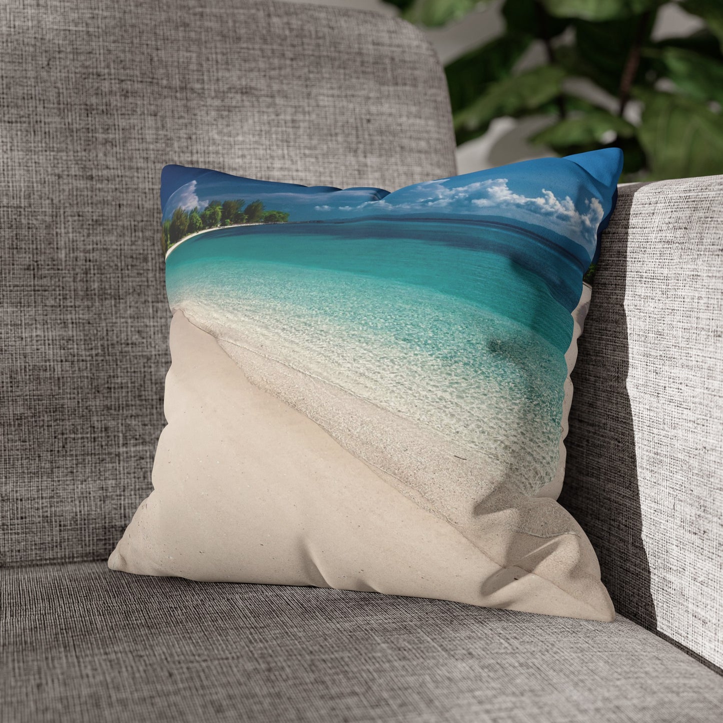 Beach Faux Suede Square Pillowcase