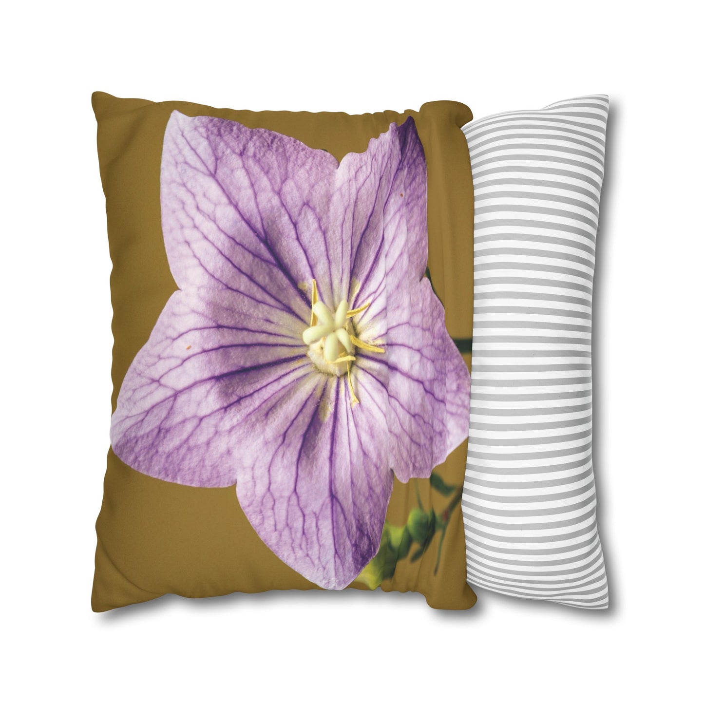 Floral Faux Suede Square Pillowcase