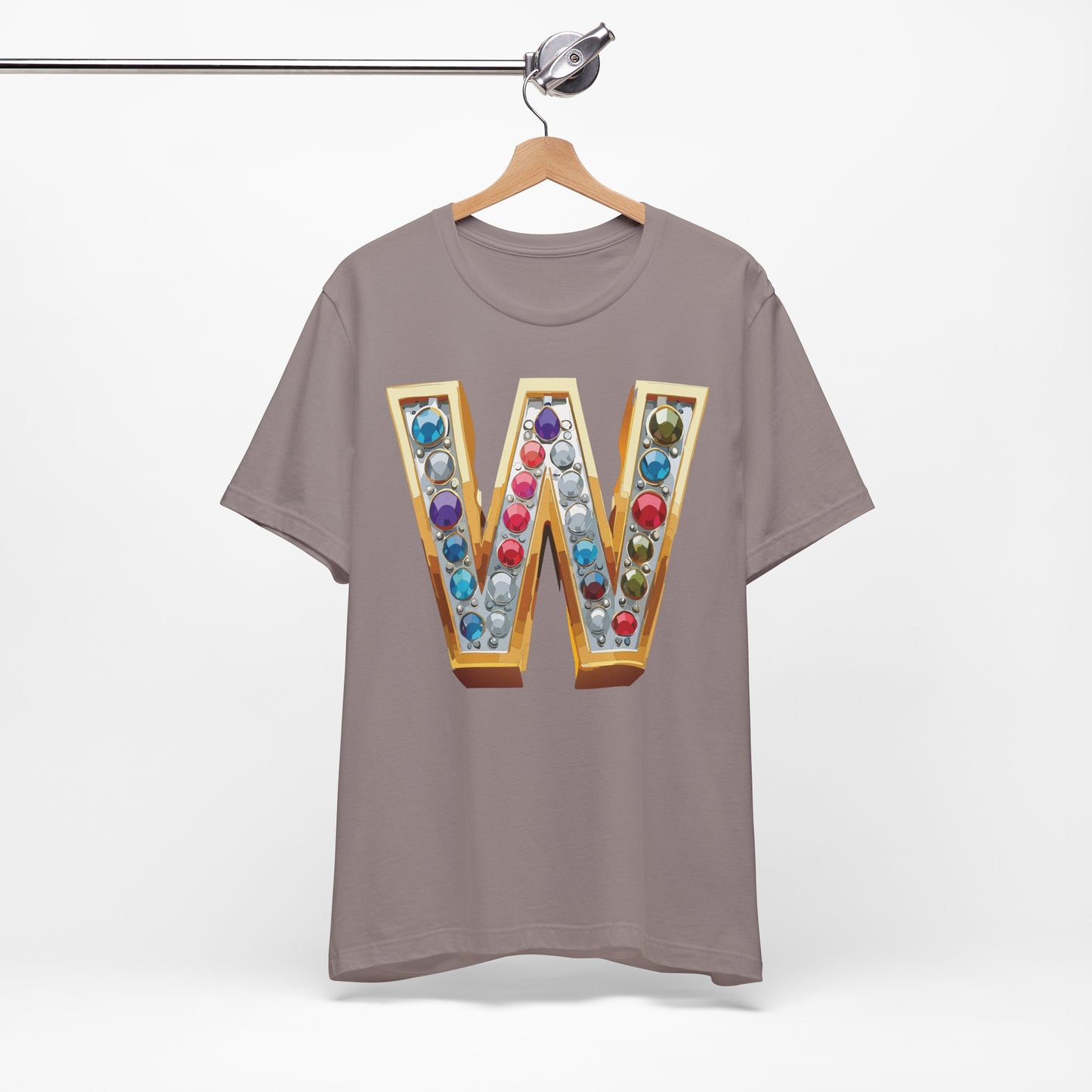 Letter Shirt, Shirt with Letters, Tee Shirt with Gold Letter, Shirt with Antique Letters