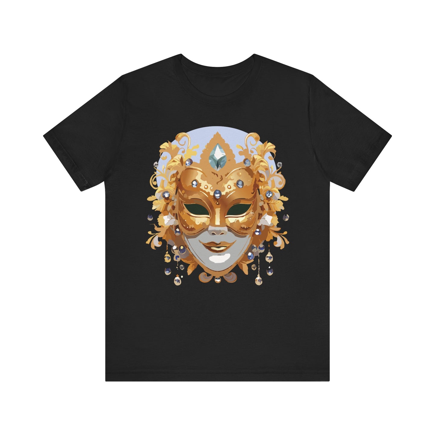 Mask Shirt, Shirt with Mask, Tee Shirt with Gold Face