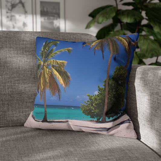 Beach Faux Suede Square Pillowcase