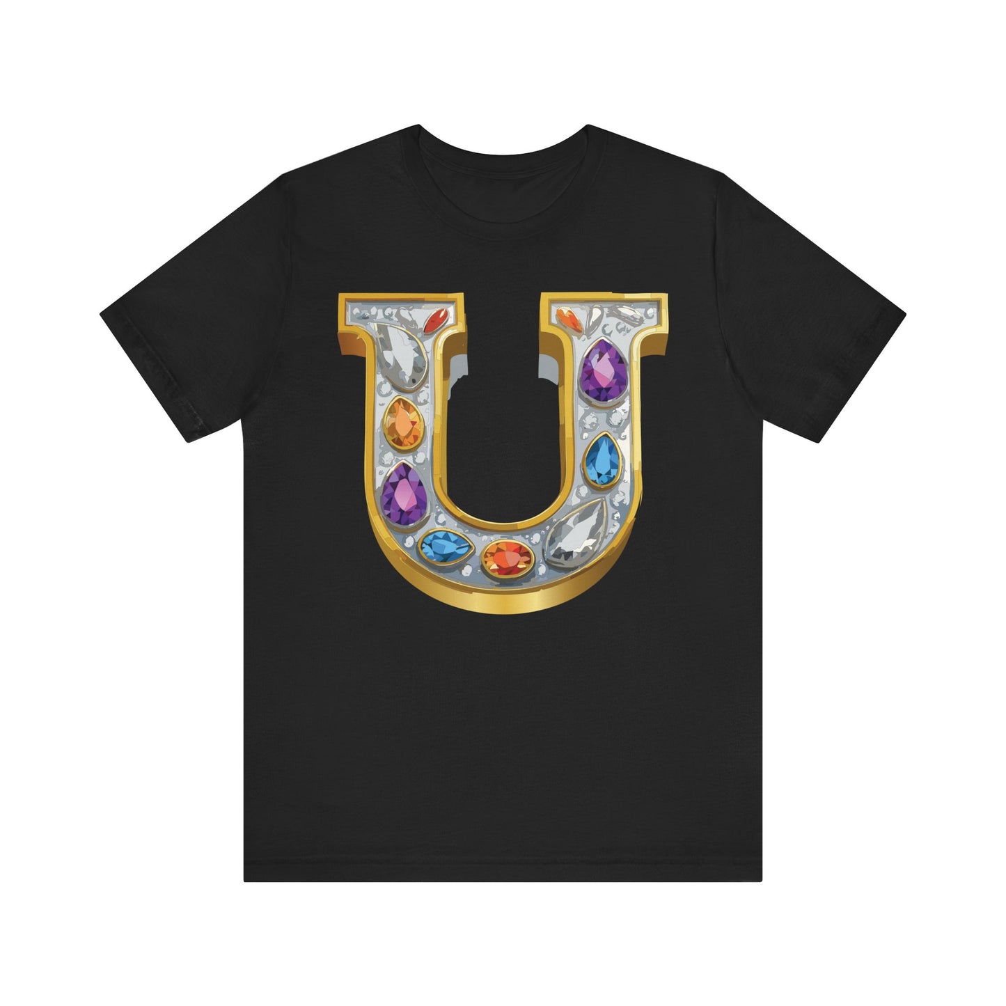 Letter Shirt, Shirt with Letters, Tee Shirt with Gold Letter, Shirt with Antique Letters