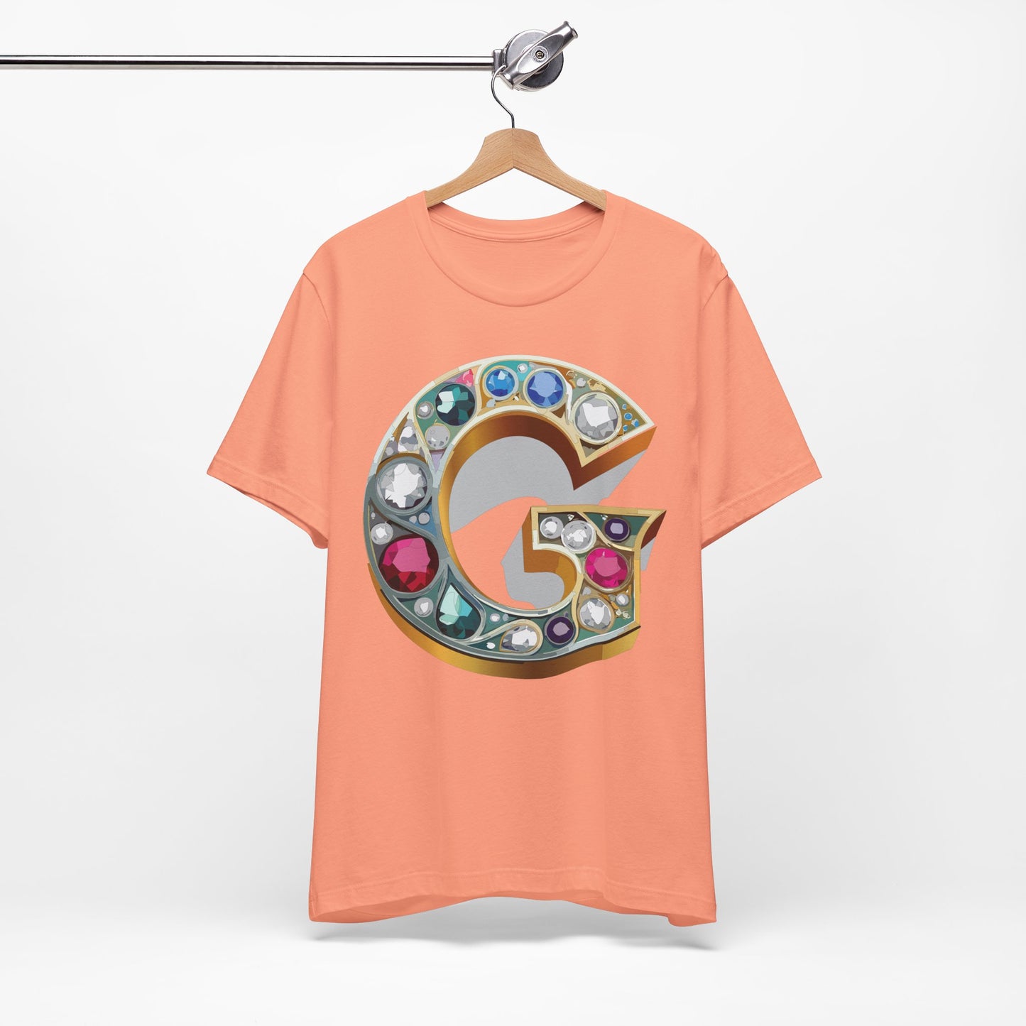 Letter Shirt, Shirt with Letters, Tee Shirt with Gold Letter, Shirt with Antique Letters