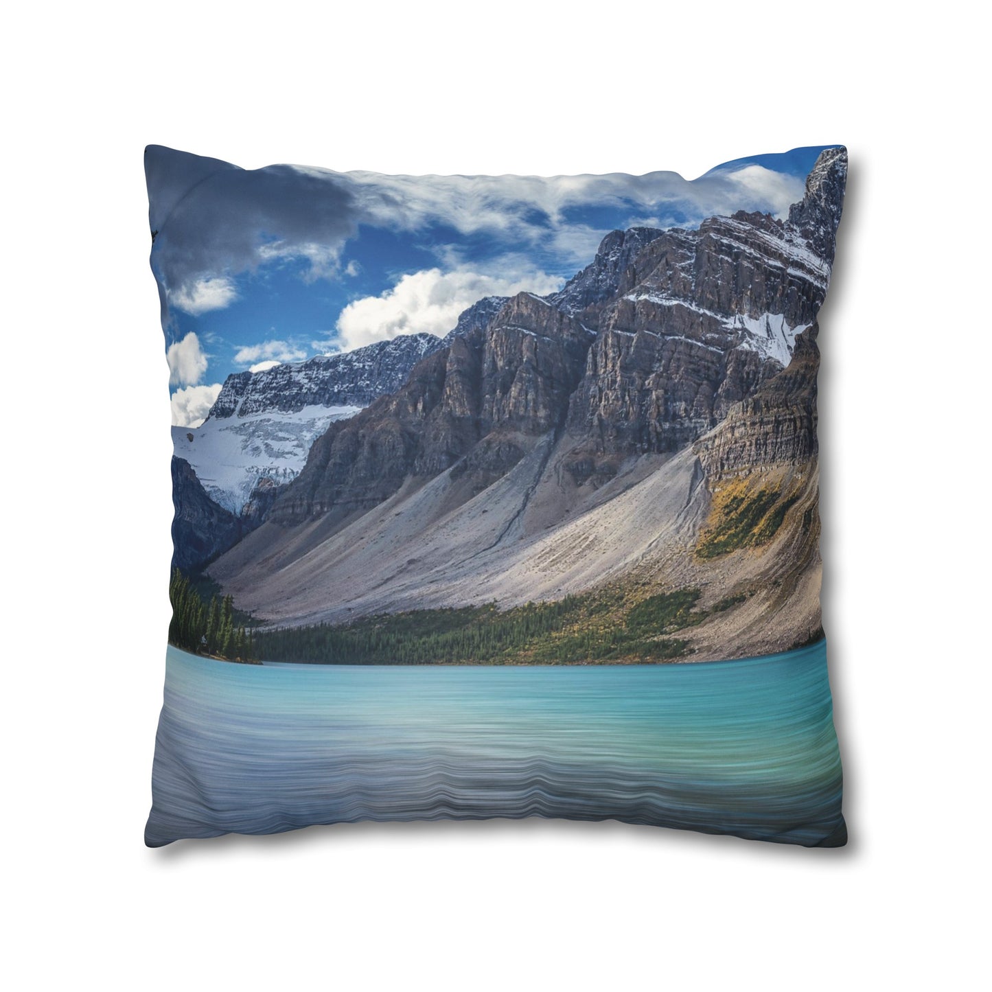 Faux Suede Square Pillowcase with Landscape