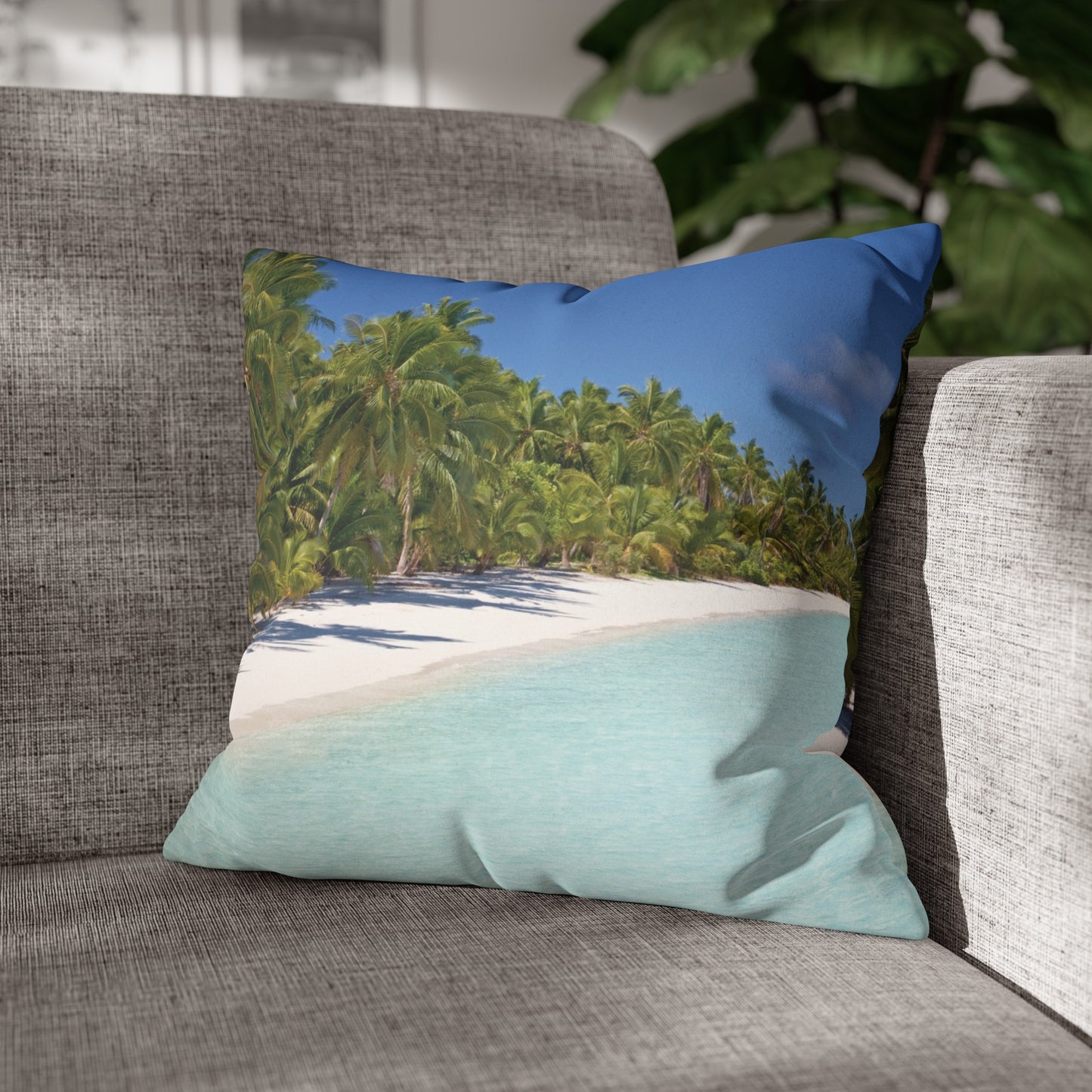 Beach Faux Suede Square Pillowcase