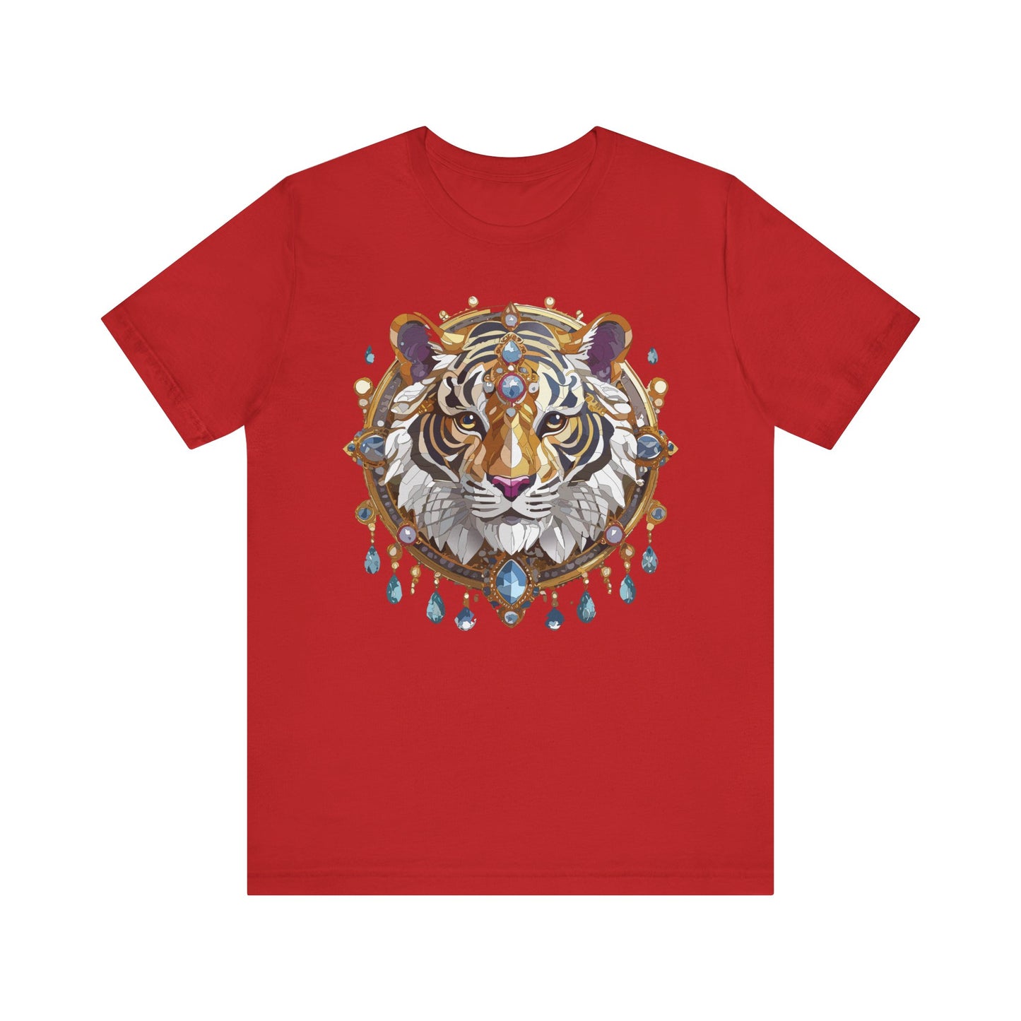 Animal Shirt, Shirt with Animal, Tee Shirt with Gold Animal Medal, Shirt with Antique Animal Medallion