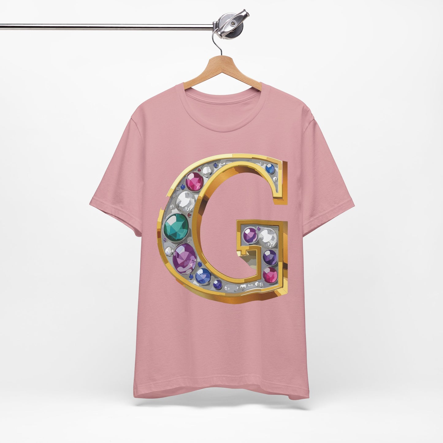 Letter Shirt, Shirt with Letters, Tee Shirt with Gold Letter, Shirt with Antique Letters
