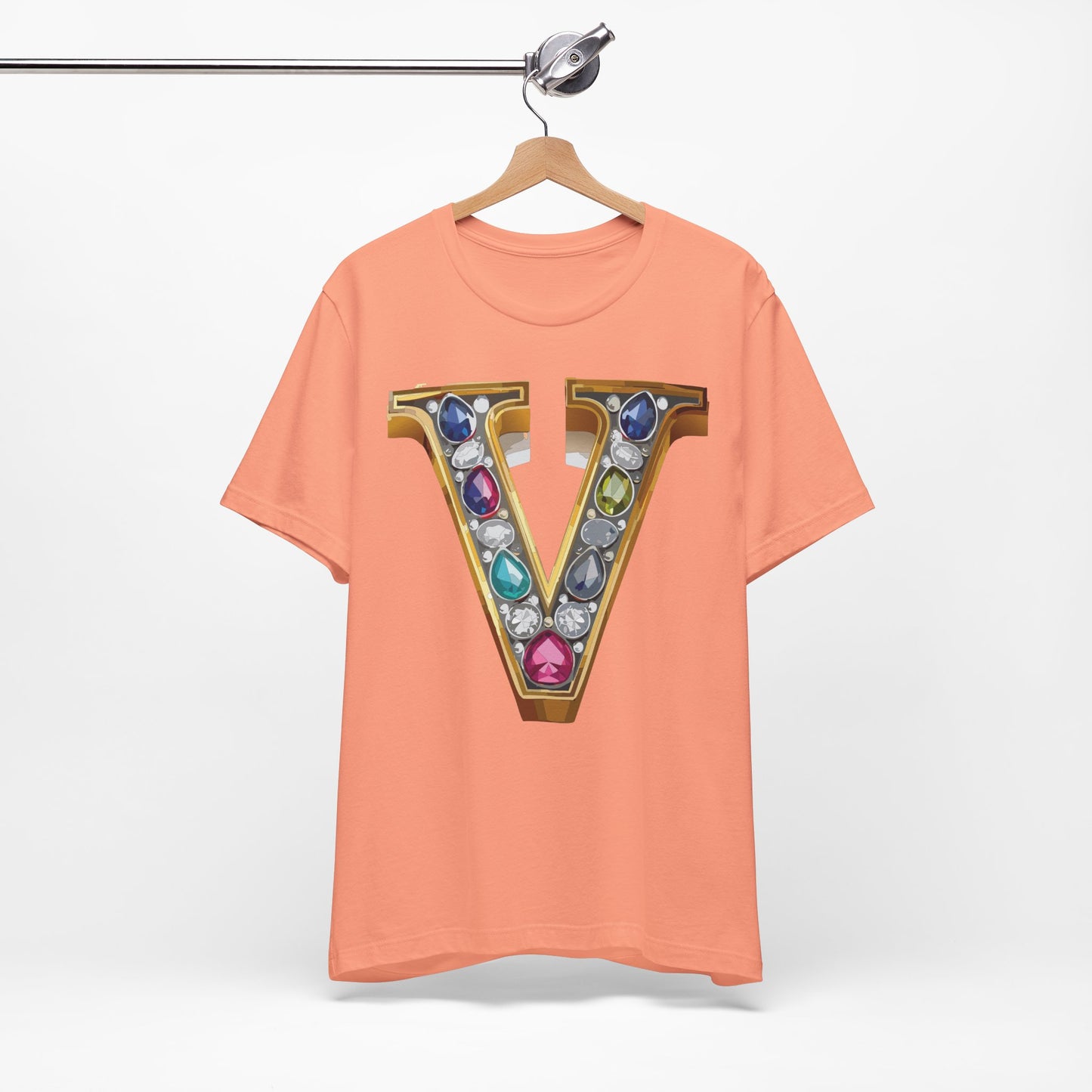 Letter Shirt, Shirt with Letters, Tee Shirt with Gold Letter, Shirt with Antique Letters