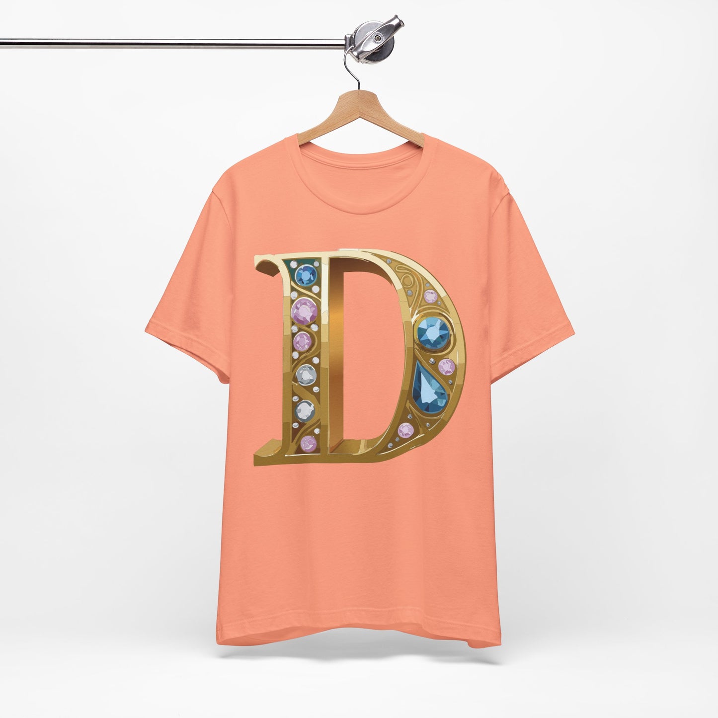 Letter Shirt, Shirt with Letters, Tee Shirt with Gold Letter, Shirt with Antique Letters