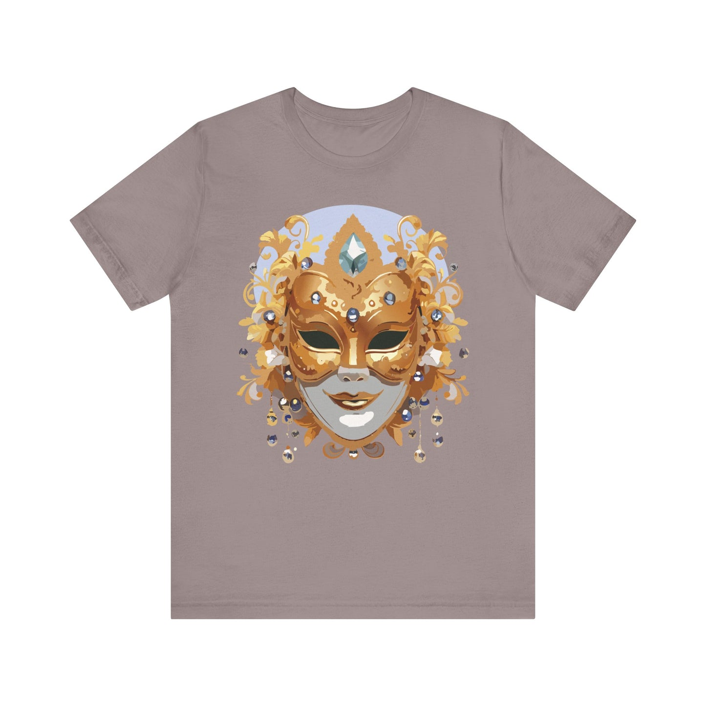 Mask Shirt, Shirt with Mask, Tee Shirt with Gold Face
