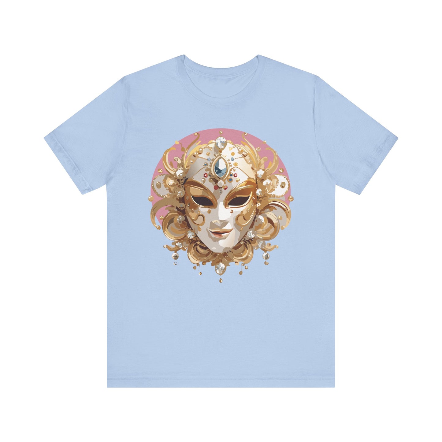 Mask Shirt, Shirt with Mask, Tee Shirt with Gold Face