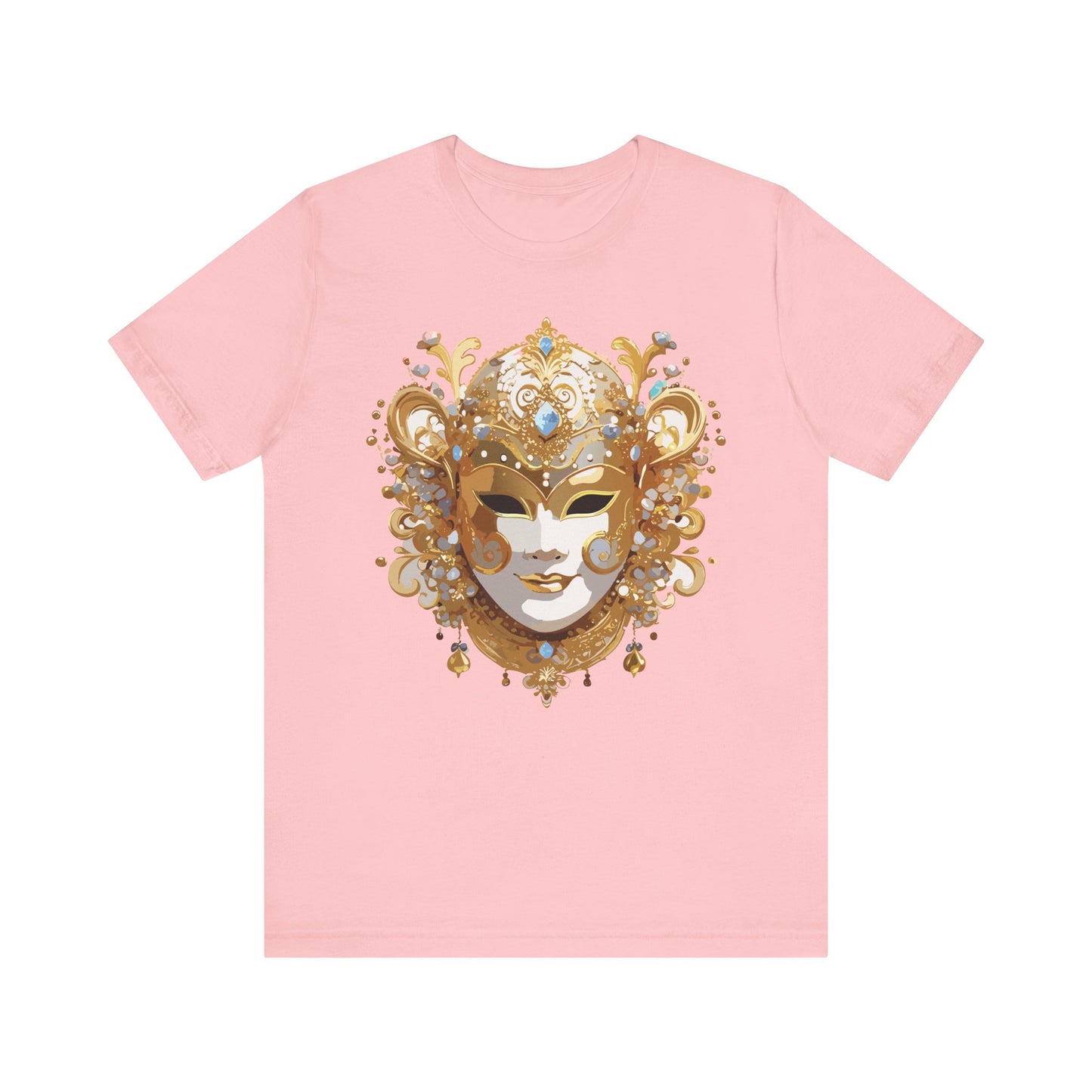 Mask Shirt, Shirt with Mask, Tee Shirt with Gold Face