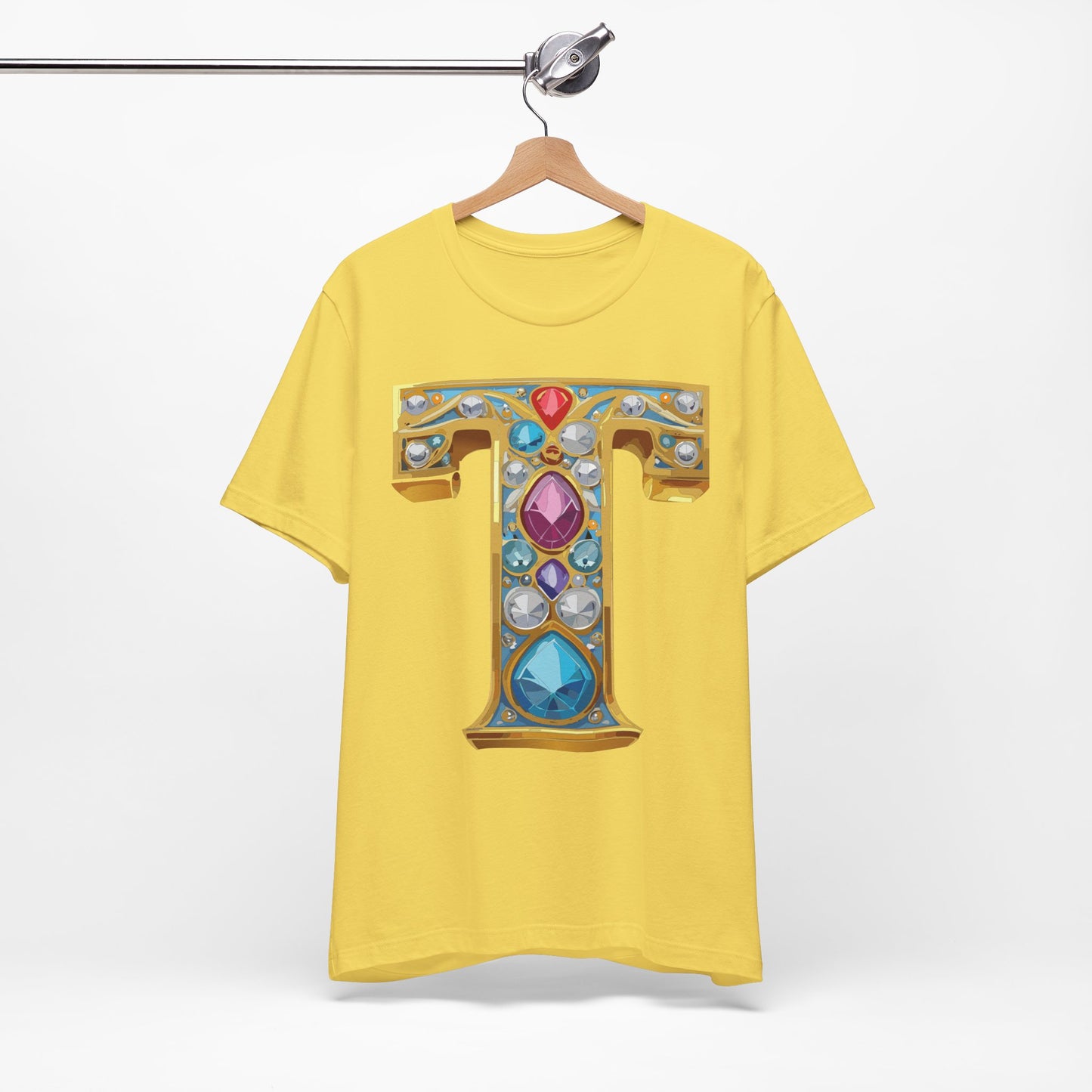 Letter Shirt, Shirt with Letters, Tee Shirt with Gold Letter, Shirt with Antique Letters