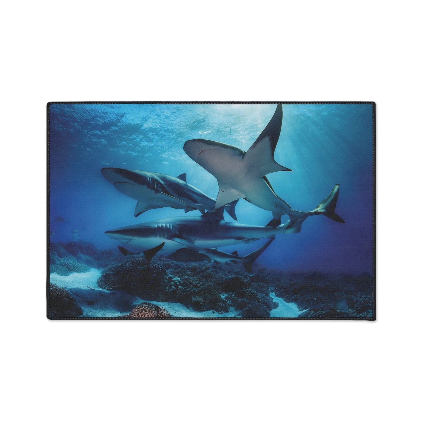 Heavy Duty Floor Mat - Deep Ocean - sharks