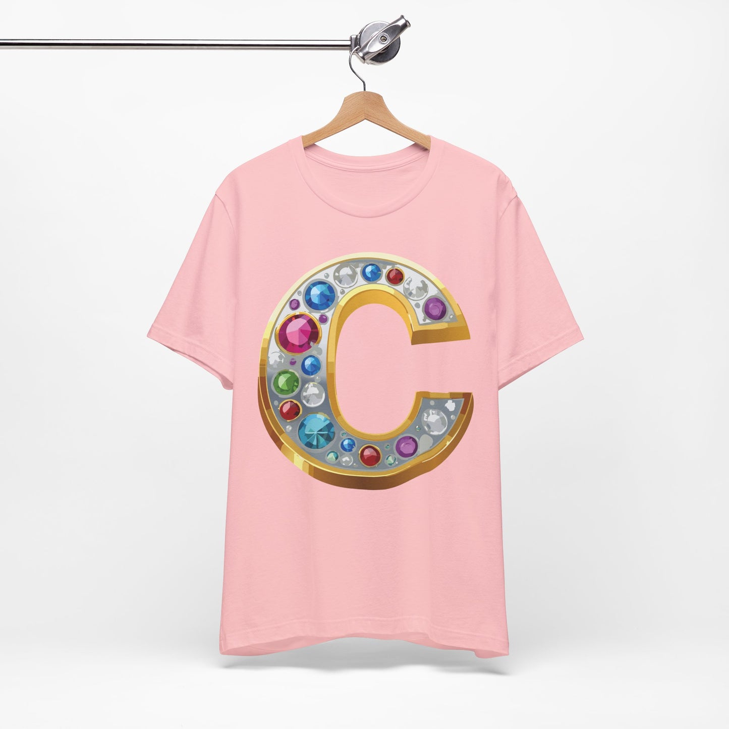 Letter Shirt, Shirt with Letters, Tee Shirt with Gold Letter, Shirt with Antique Letters