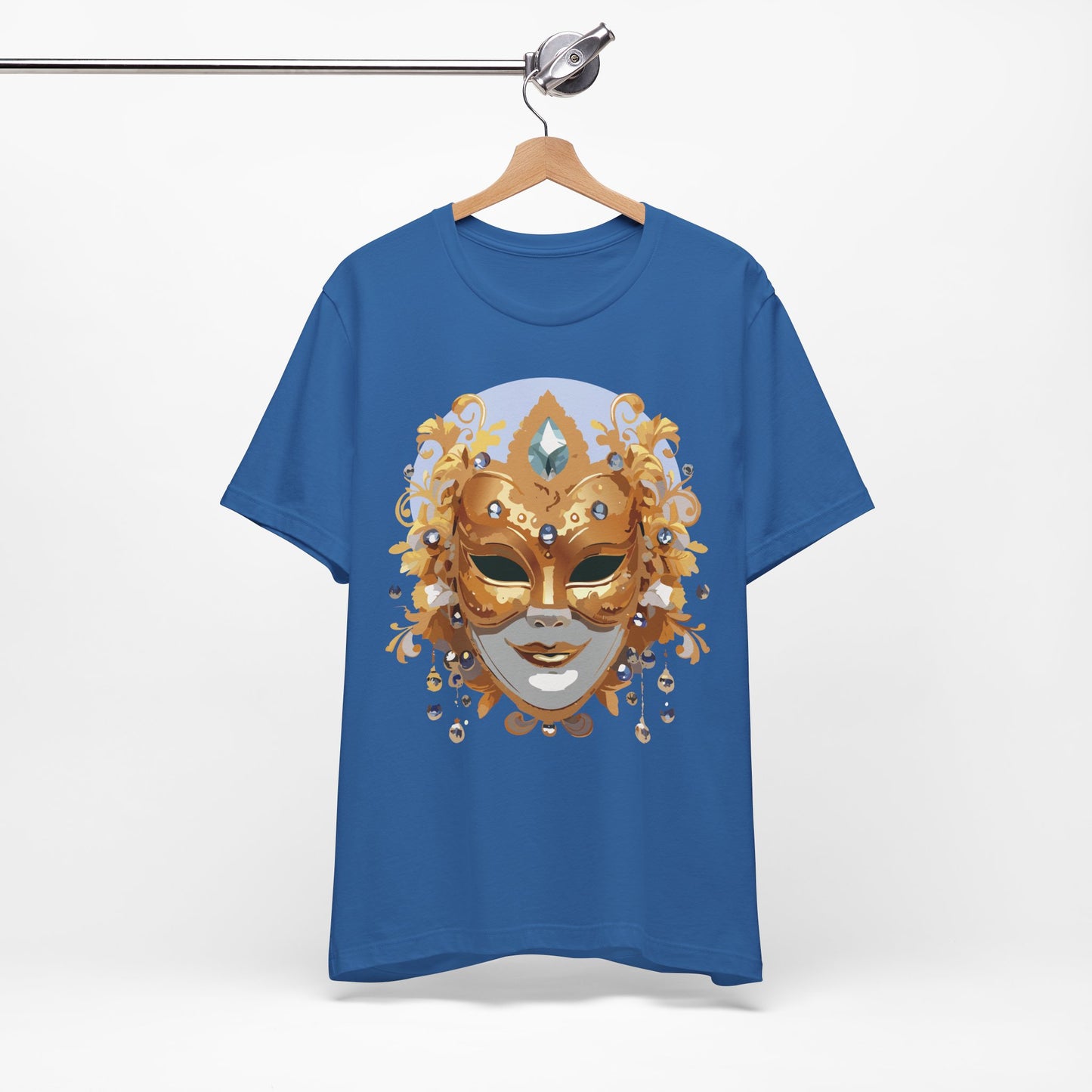 Mask Shirt, Shirt with Mask, Tee Shirt with Gold Face