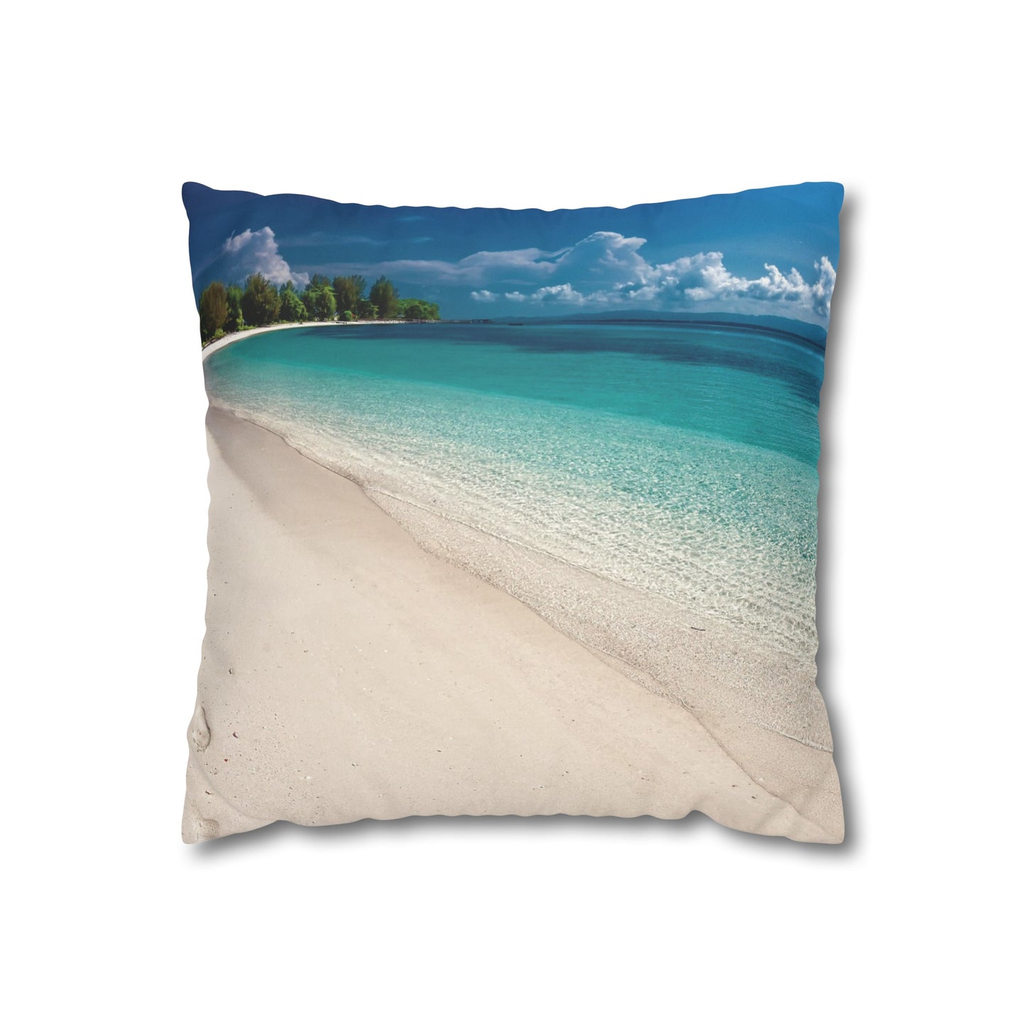 Beach Faux Suede Square Pillowcase