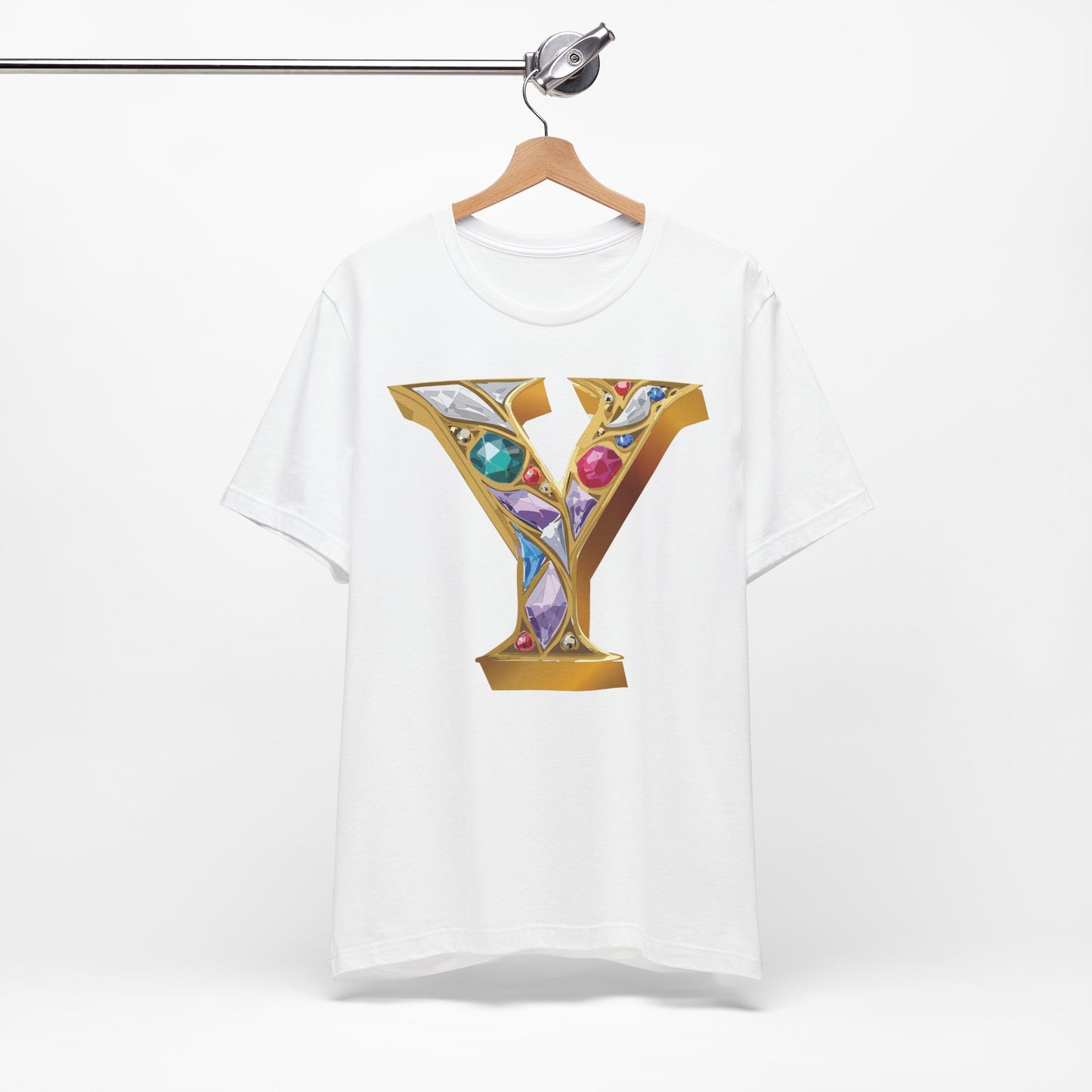 Letter Shirt, Shirt with Letters, Tee Shirt with Gold Letter, Shirt with Antique Letters