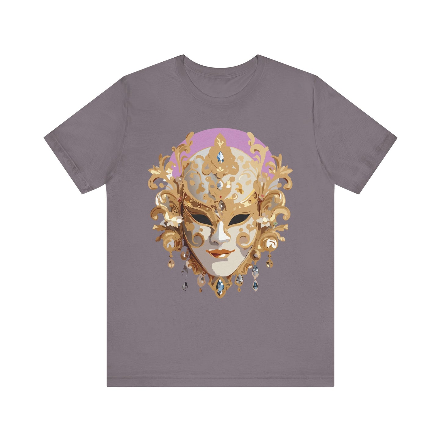 Mask Shirt, Shirt with Mask, Tee Shirt with Gold Face
