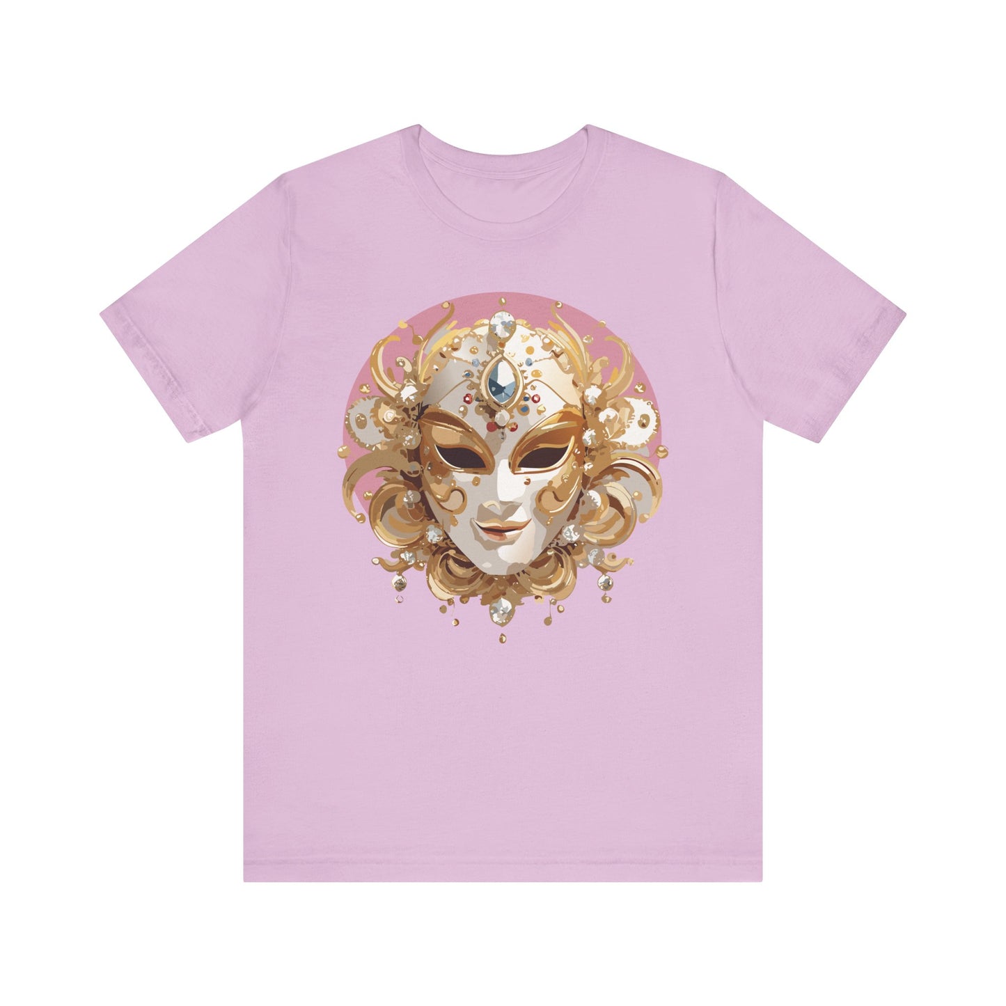 Mask Shirt, Shirt with Mask, Tee Shirt with Gold Face