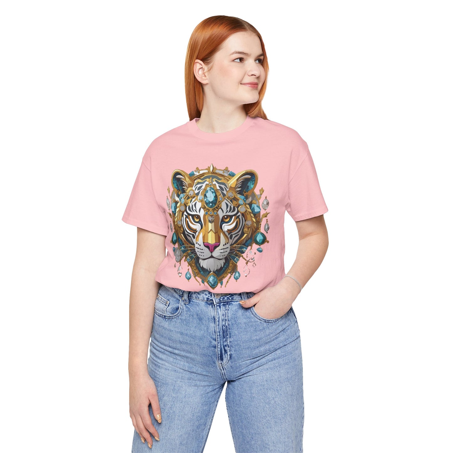 Animal Shirt, Shirt with Animal, Tee Shirt with Gold Animal Medal, Shirt with Antique Animal Medallion