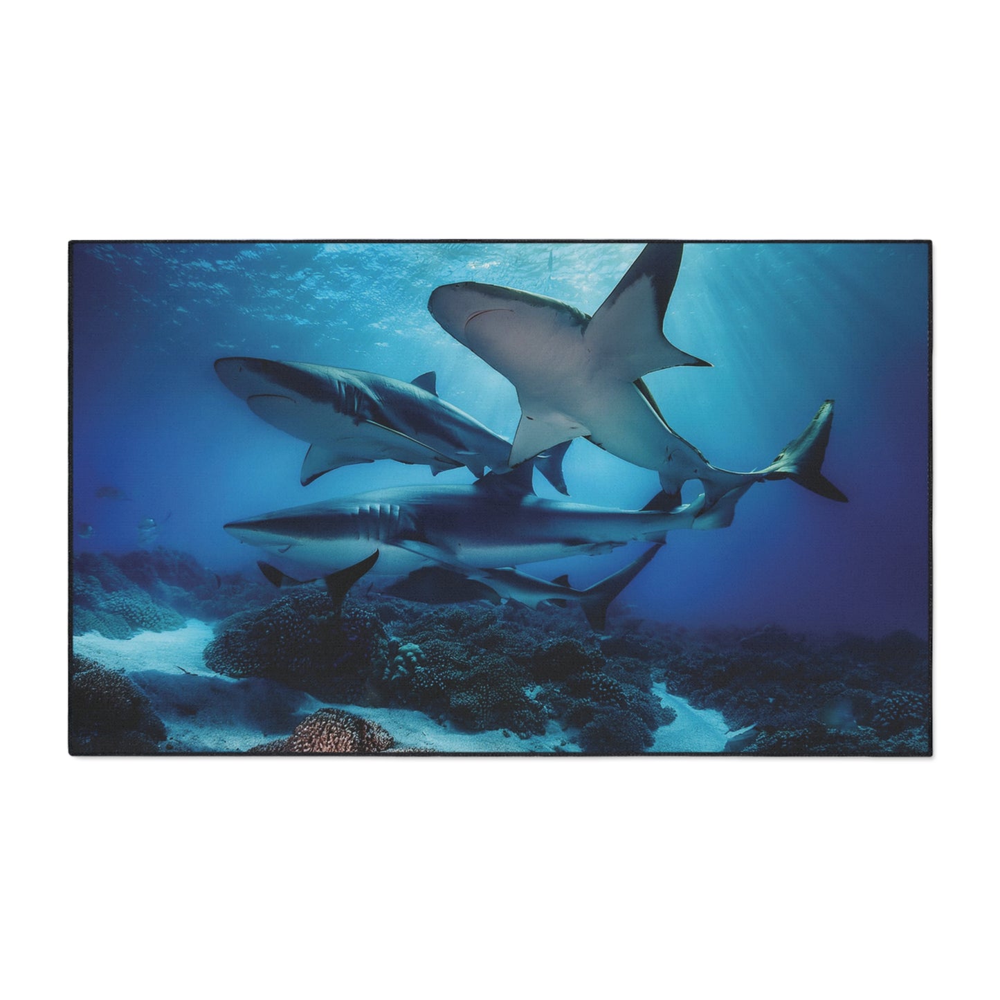 Heavy Duty Floor Mat - Deep Ocean - sharks