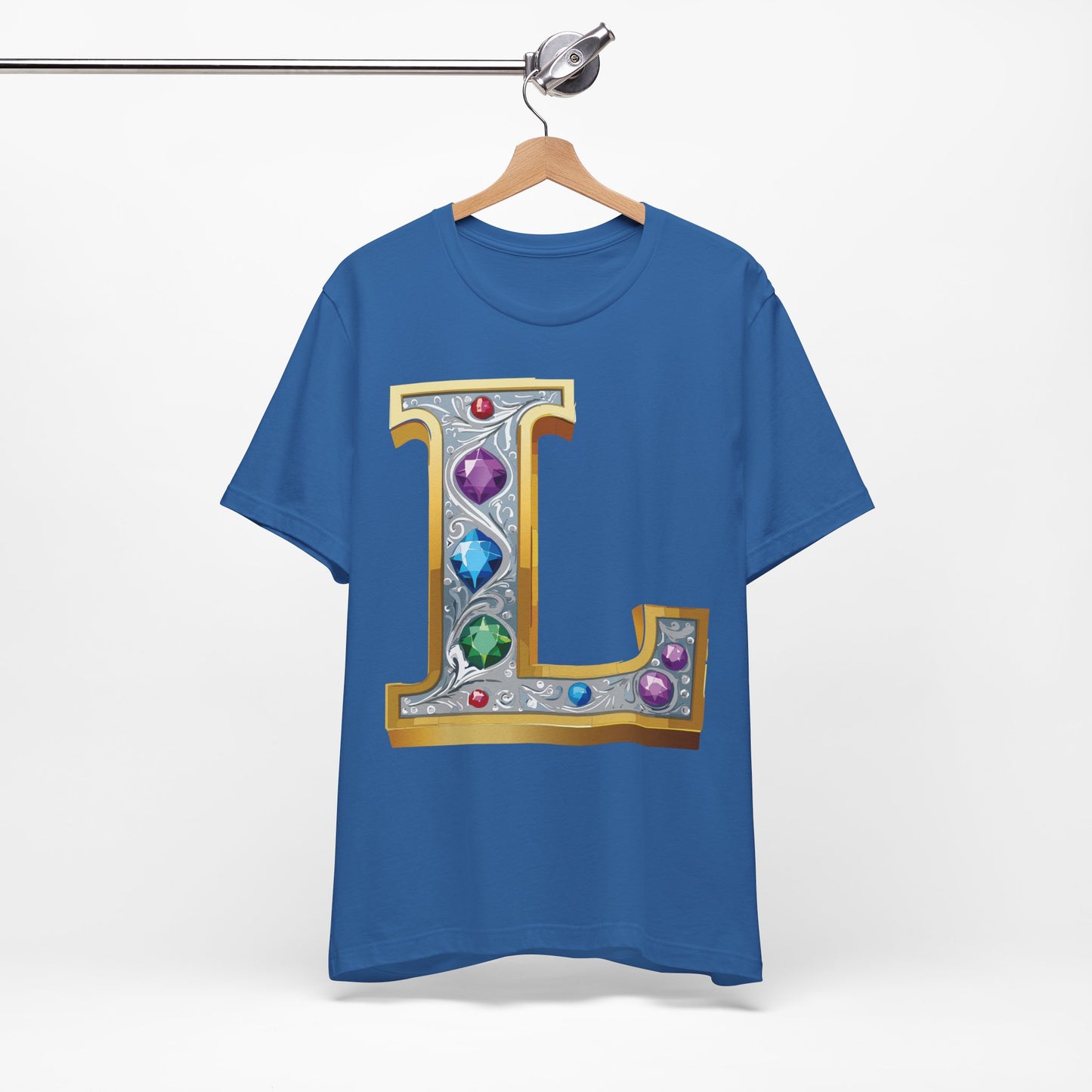 Letter Shirt, Shirt with Letters, Tee Shirt with Gold Letter, Shirt with Antique Letters