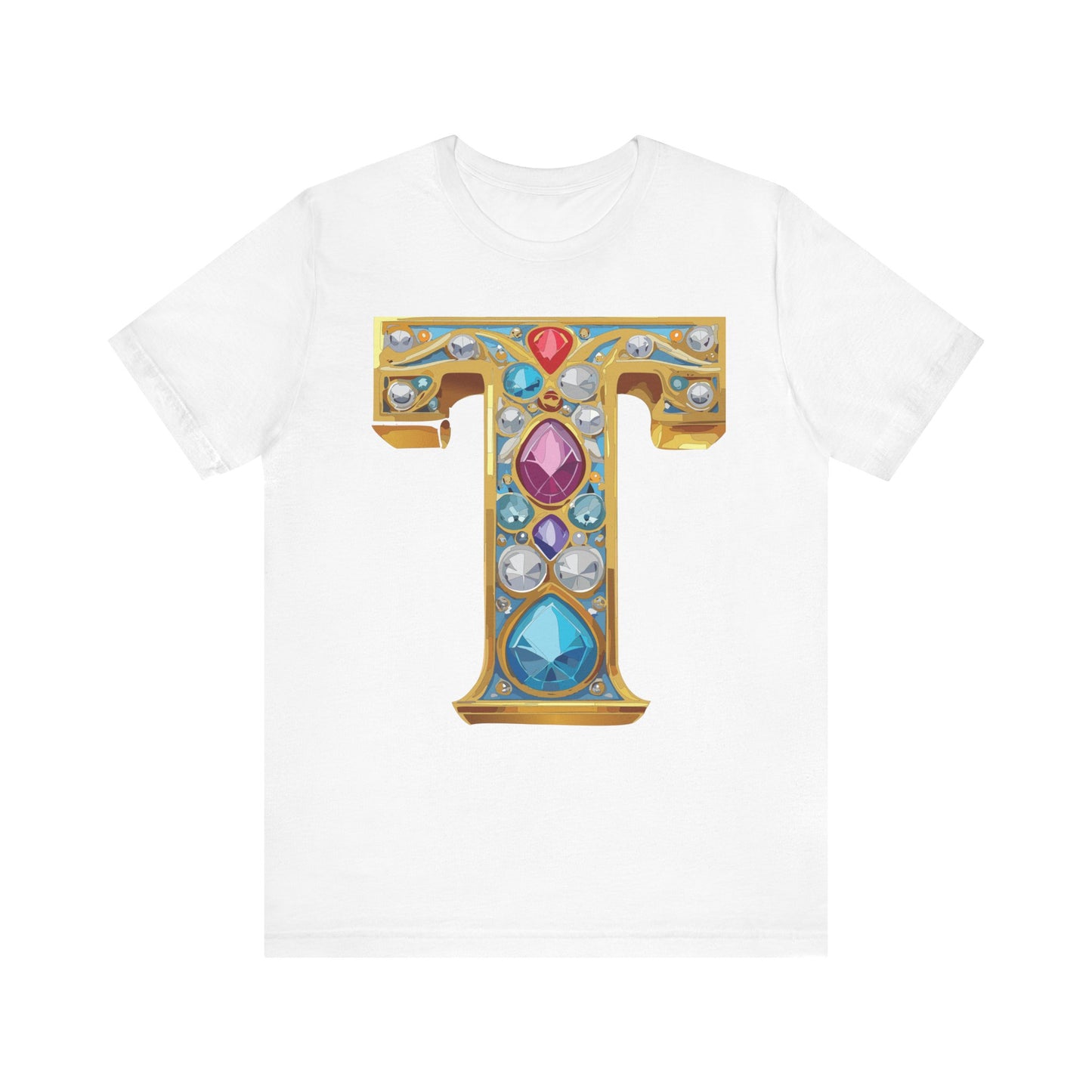 Letter Shirt, Shirt with Letters, Tee Shirt with Gold Letter, Shirt with Antique Letters