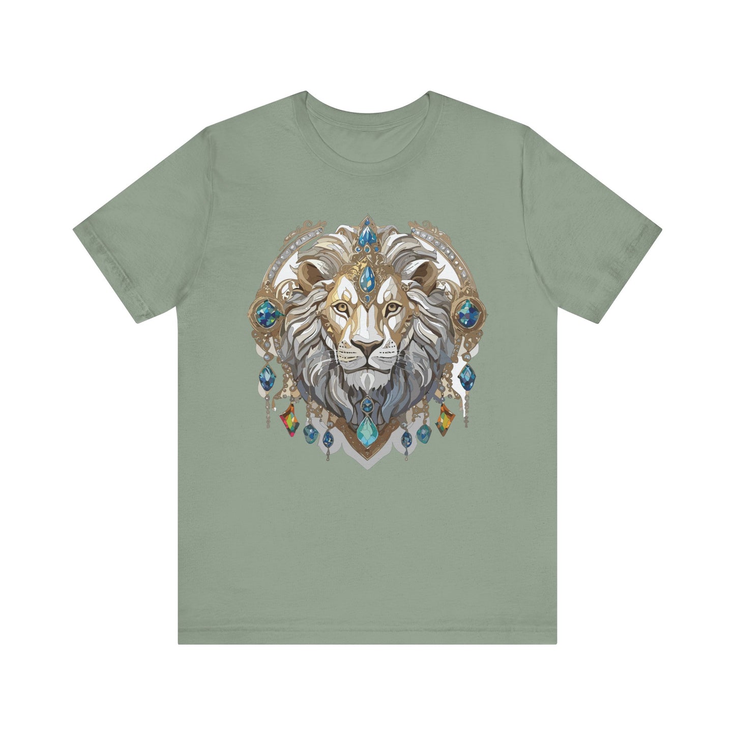 Animal Shirt, Shirt with Animal, Tee Shirt with Gold Animal Medal, Shirt with Antique Animal Medallion