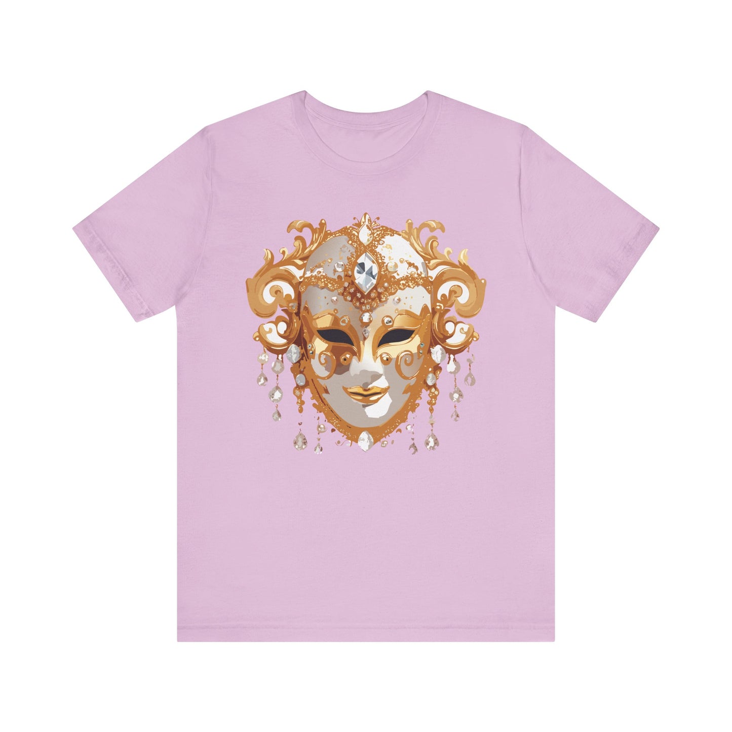 Mask Shirt, Shirt with Mask, Tee Shirt with Gold Face