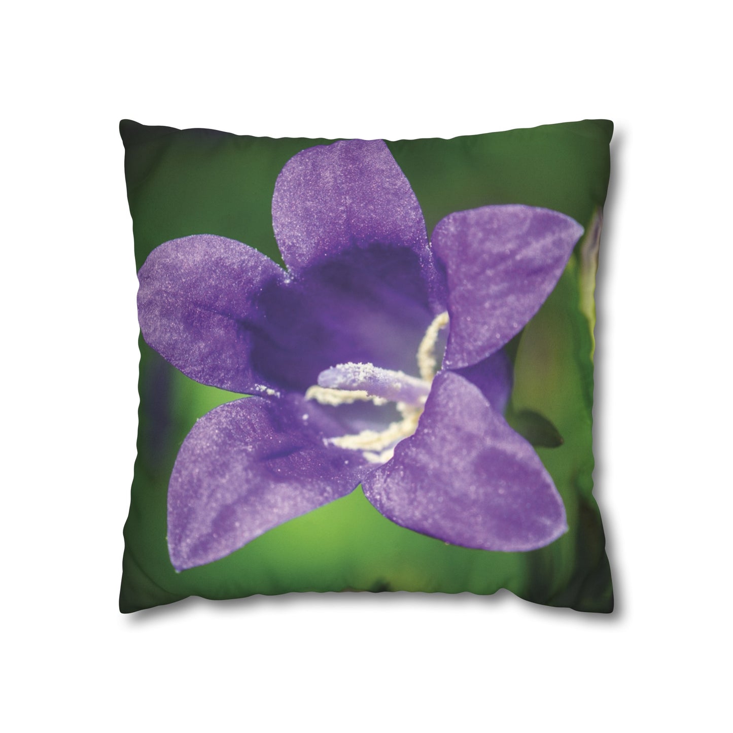 Floral Faux Suede Square Pillowcase