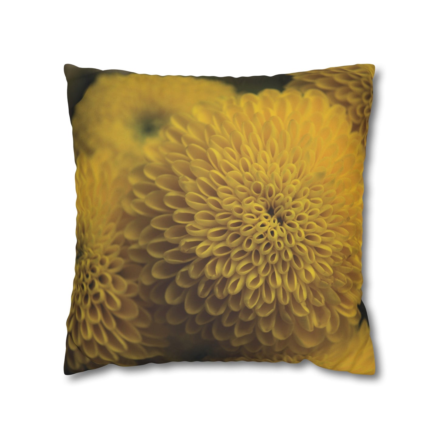 Floral Faux Suede Square Pillowcase