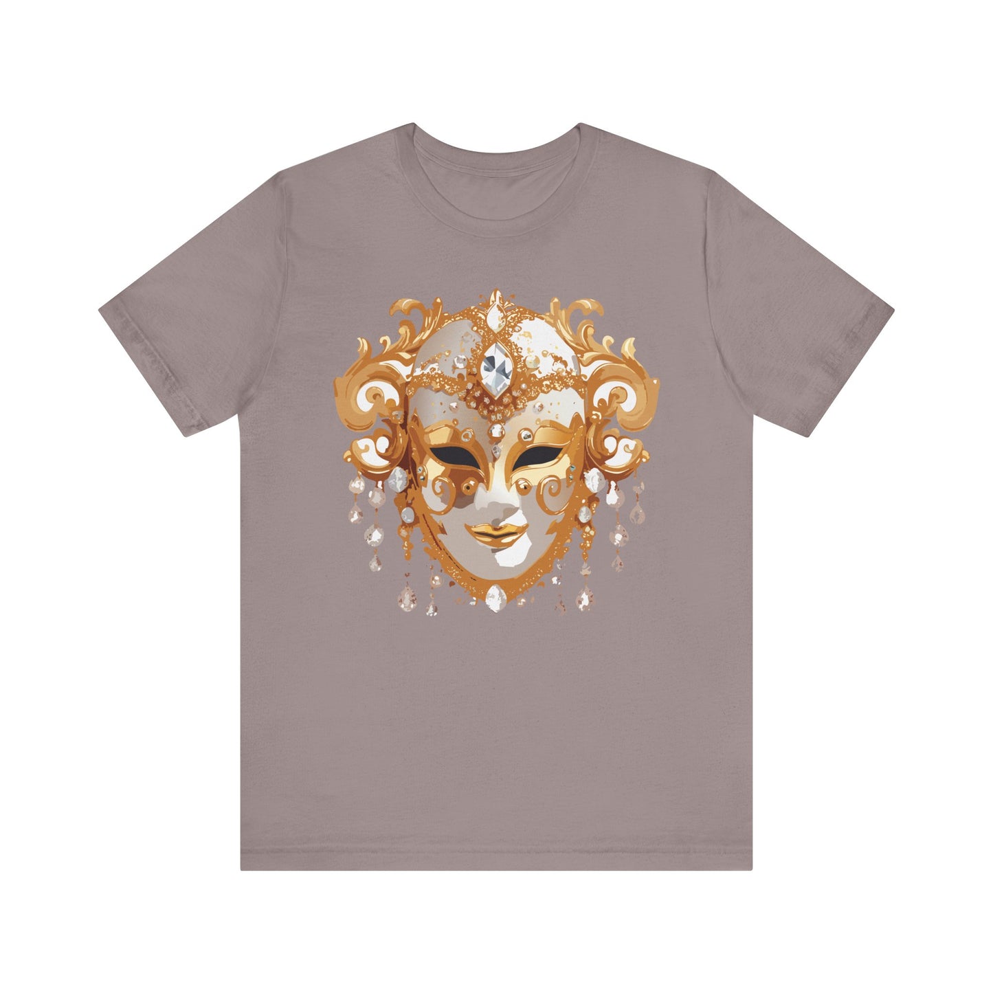 Mask Shirt, Shirt with Mask, Tee Shirt with Gold Face