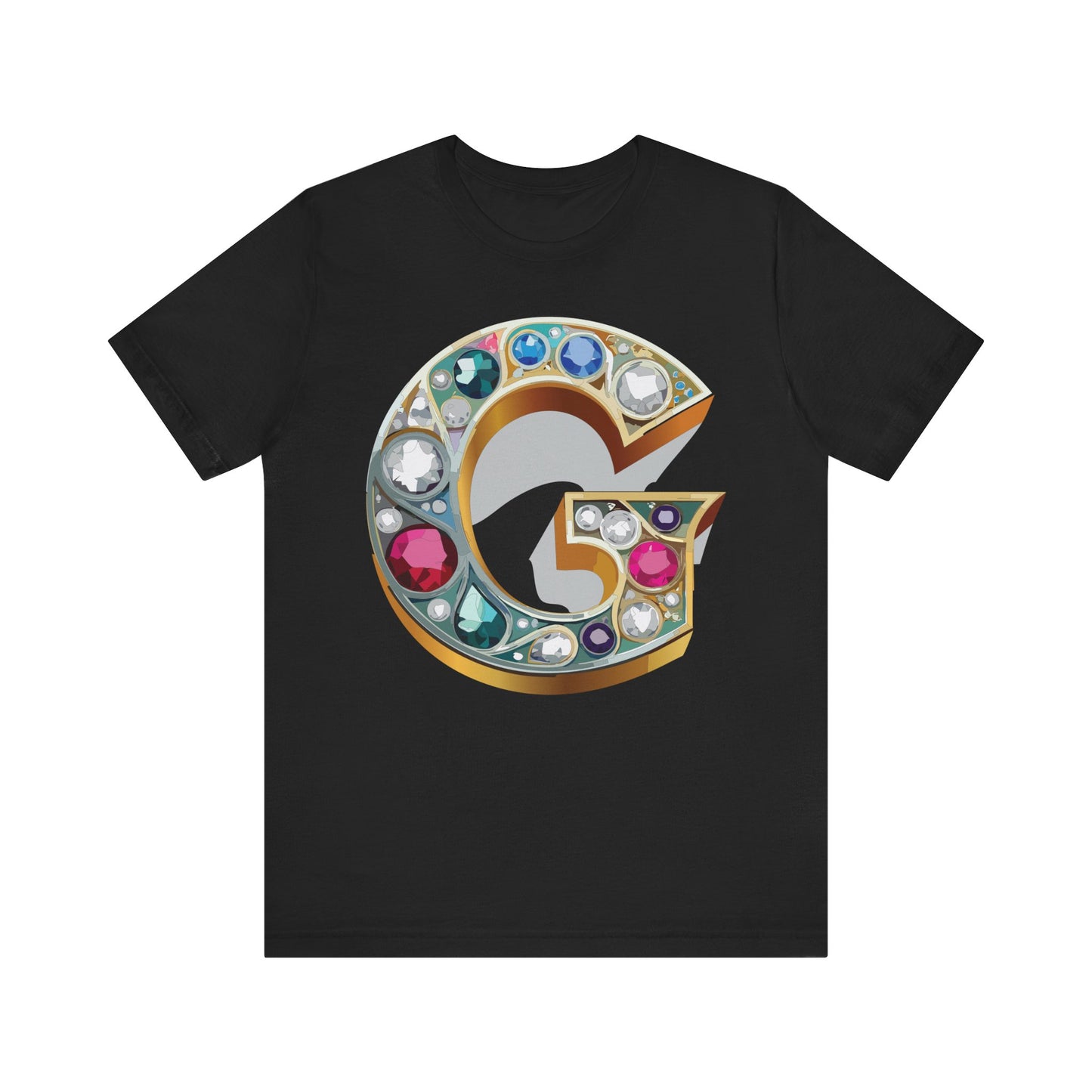 Letter Shirt, Shirt with Letters, Tee Shirt with Gold Letter, Shirt with Antique Letters