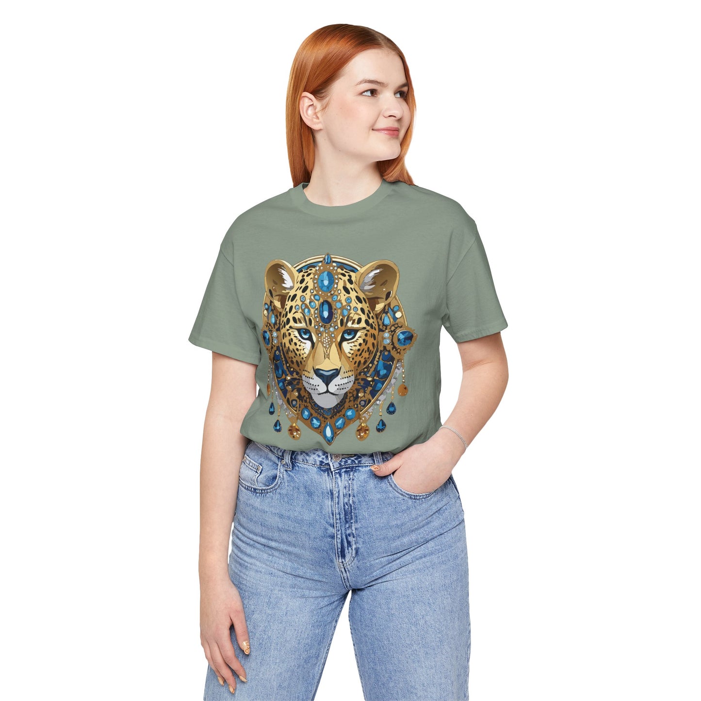 Animal Shirt, Shirt with Animal, Tee Shirt with Gold Animal Medal, Shirt with Antique Animal Medallion