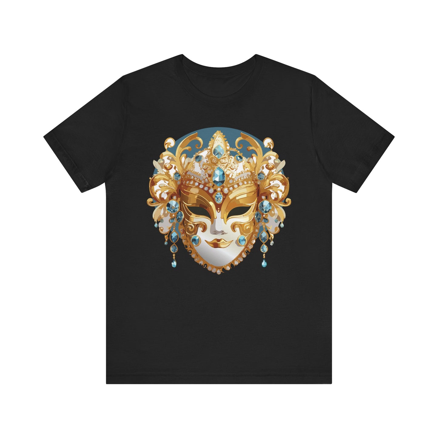 Mask Shirt, Shirt with Mask, Tee Shirt with Gold Face