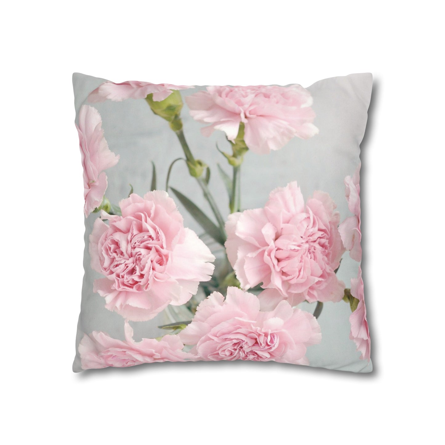 Floral Faux Suede Square Pillowcase