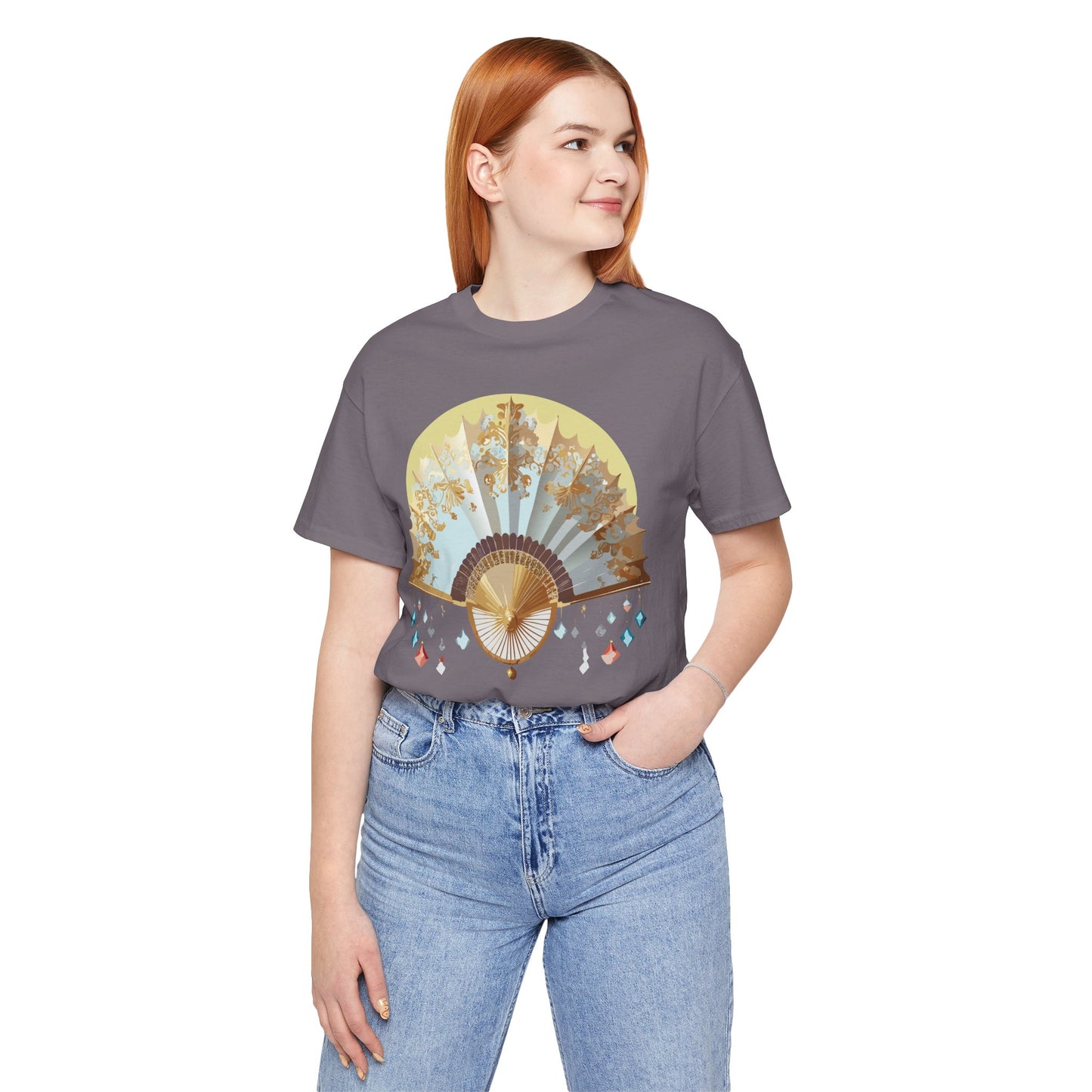 Fan shirt, Shirt with Fan, Tee Shirt with Gold Blower