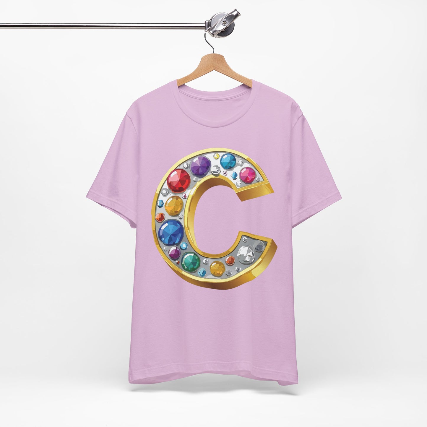 Letter Shirt, Shirt with Letters, Tee Shirt with Gold Letter, Shirt with Antique Letters