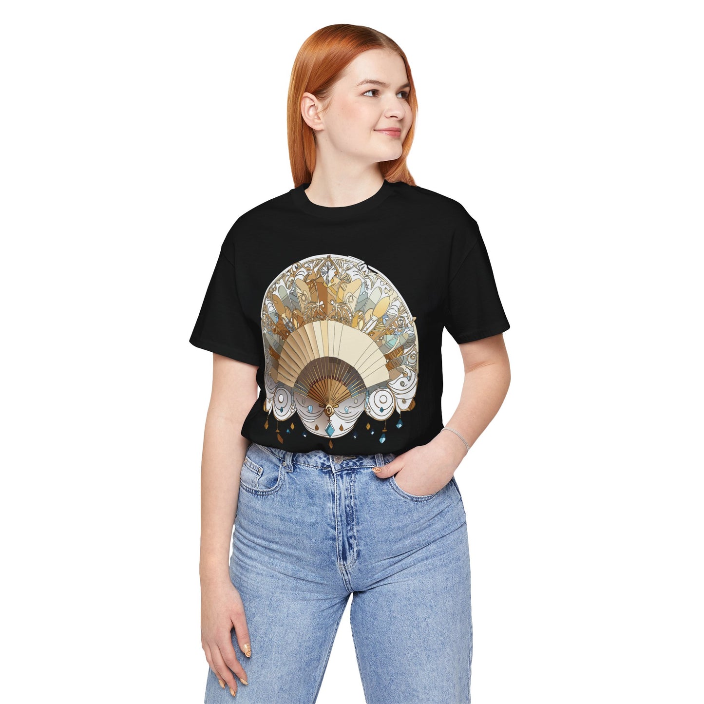 Fan shirt, Shirt with Fan, Tee Shirt with Gold Blower