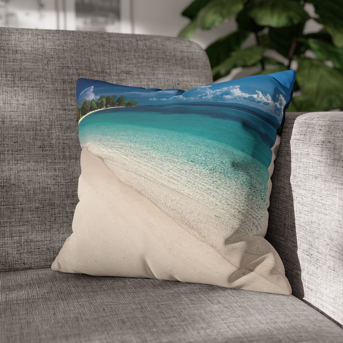 Beach Faux Suede Square Pillowcase