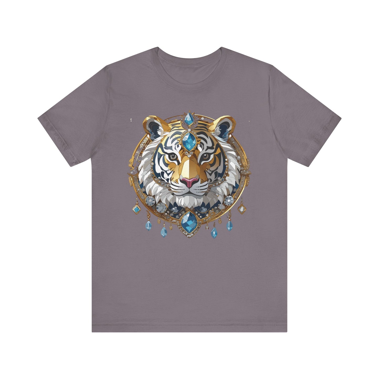 Animal Shirt, Shirt with Animal, Tee Shirt with Gold Animal Medal, Shirt with Antique Animal Medallion