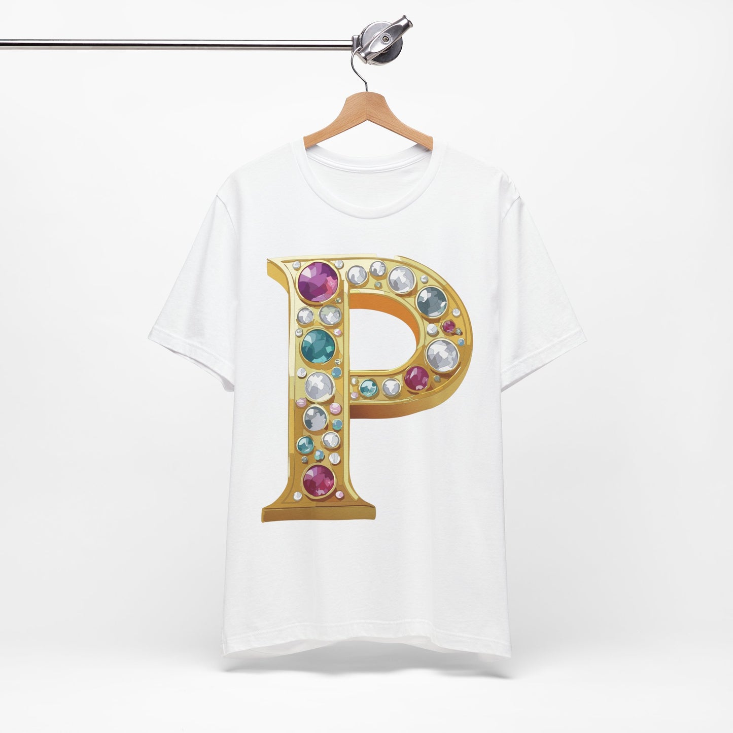 Letter Shirt, Shirt with Letters, Tee Shirt with Gold Letter, Shirt with Antique Letters