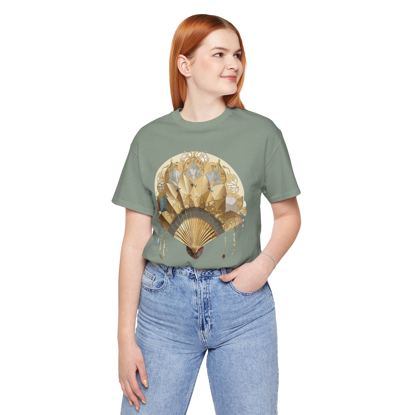 Fan shirt, Shirt with Fan, Tee Shirt with Gold Blower