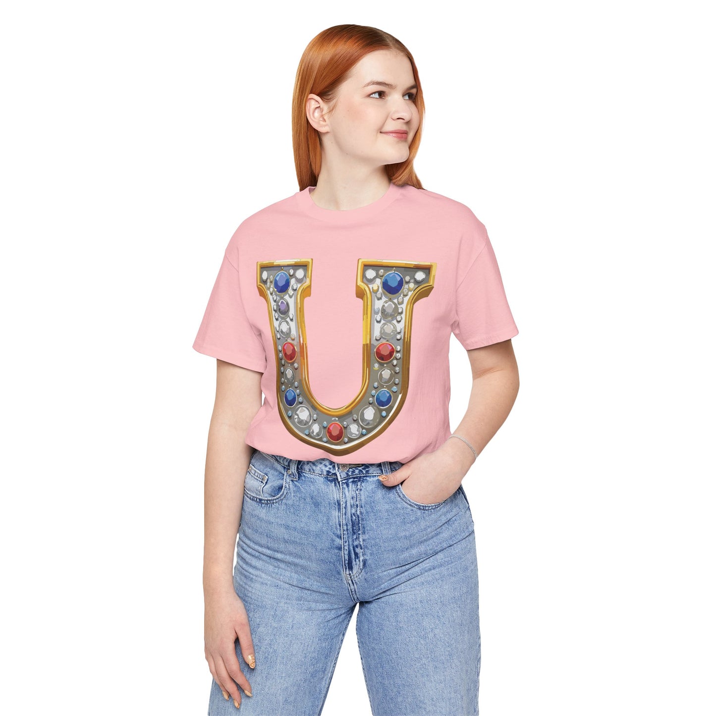 Letter Shirt, Shirt with Letters, Tee Shirt with Gold Letter, Shirt with Antique Letters