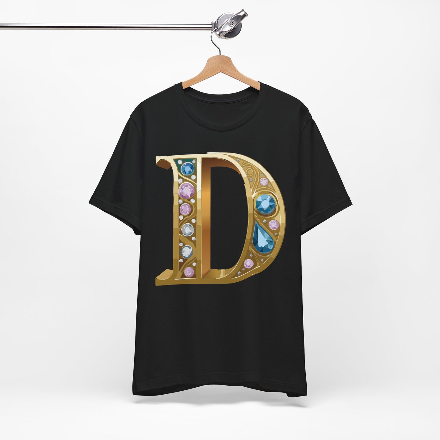 Letter Shirt, Shirt with Letters, Tee Shirt with Gold Letter, Shirt with Antique Letters